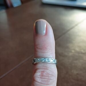 Sterling Silver Princess Cut CZ Band